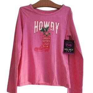 4 New Howdy Christmas Pink Tee